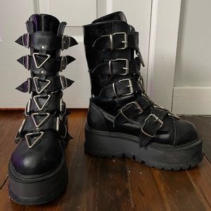 Demonia Slacker-160 Authentic Combat Boot Alternative Boot Alt Fashion